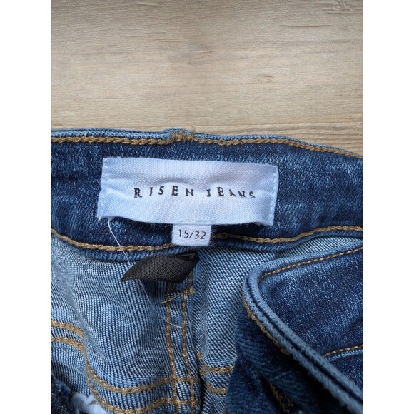 Risen Jeans - Raw Hem - Tapered Leg - High Rise - Crossover Zip - Size 15/32 - Picture 4 of 5